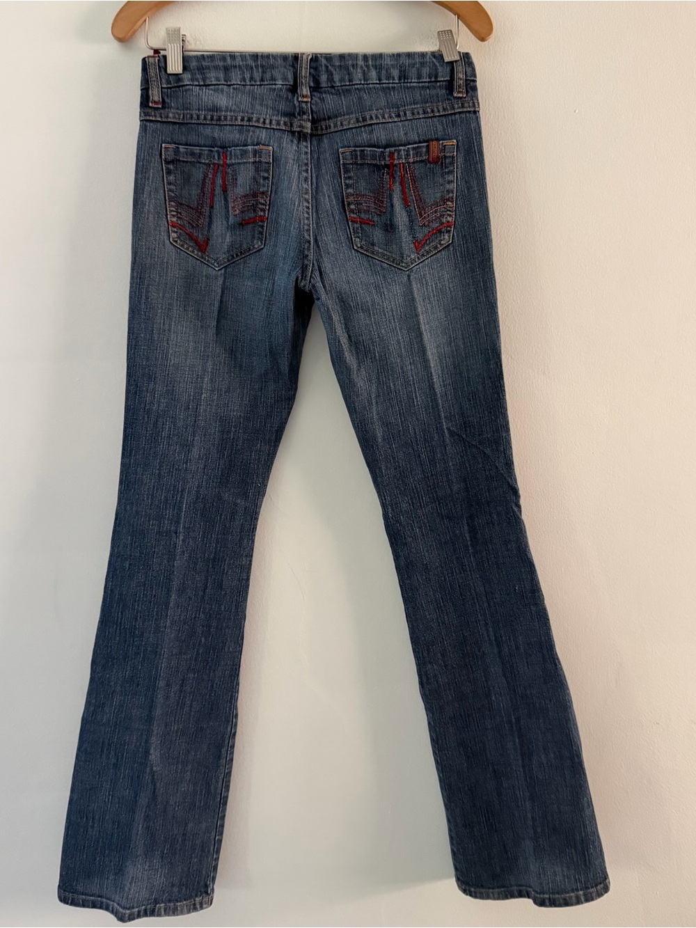 Buffalo Jeans Vintage Y2K Low Rise Flare Bootcut Embroidered Blue Denim Size 27